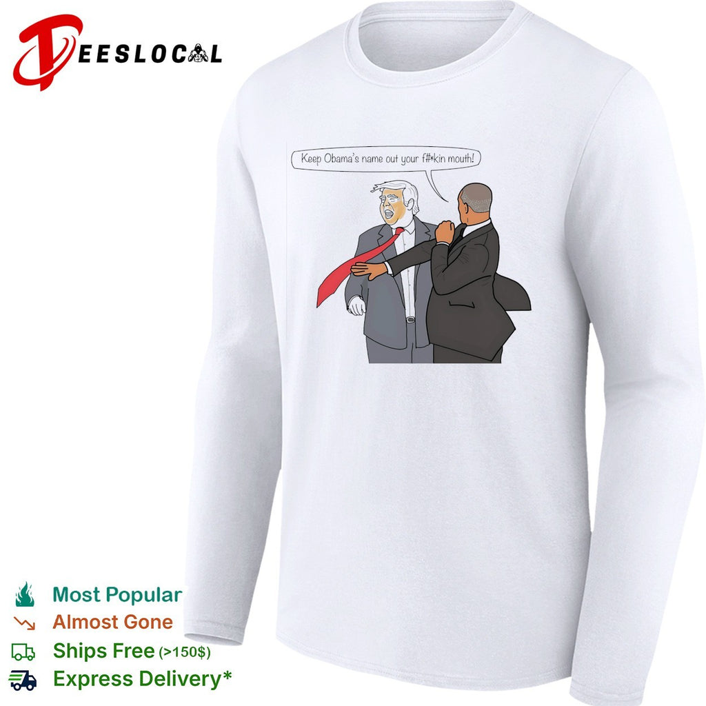 Political cartoon Trump and Obama slap fight shirt
