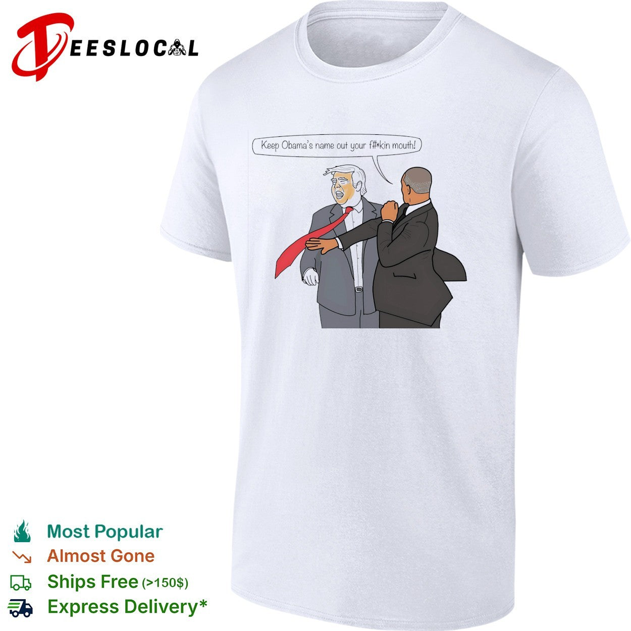 Political cartoon Trump and Obama slap fight shirt