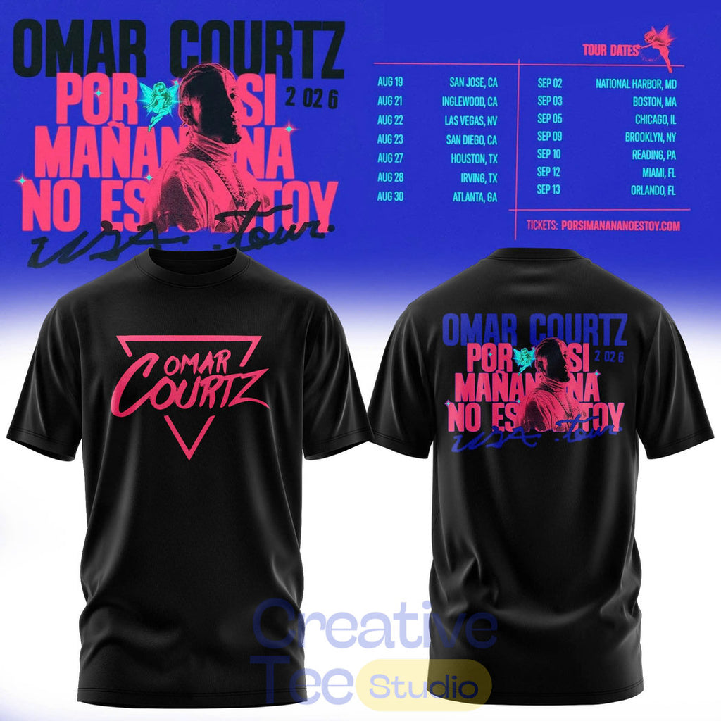 Omar Courtz Por Si Manana No Estoy Neon Heartbreak Cosmic Vibes Graphic Tee