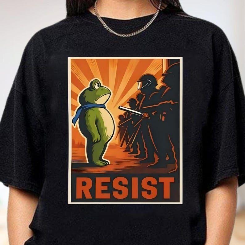 Portland Frog Resist T-Shirt, Resist Shirt, Rage Against The Machine Sweatshirt, I.C.E. Out Shirt, Anti Trump Shirt,...