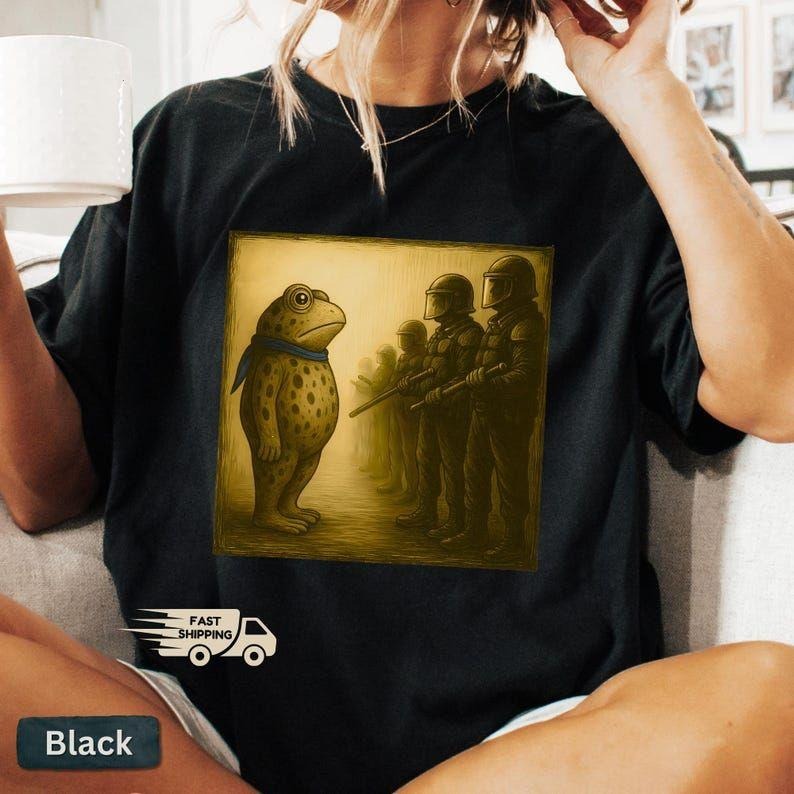 Portland Frog Shirt, Resist Frog Protest T-Shirt, Anti Fascist Frog Sweatshirt Hoodie | PodTeesHub.com