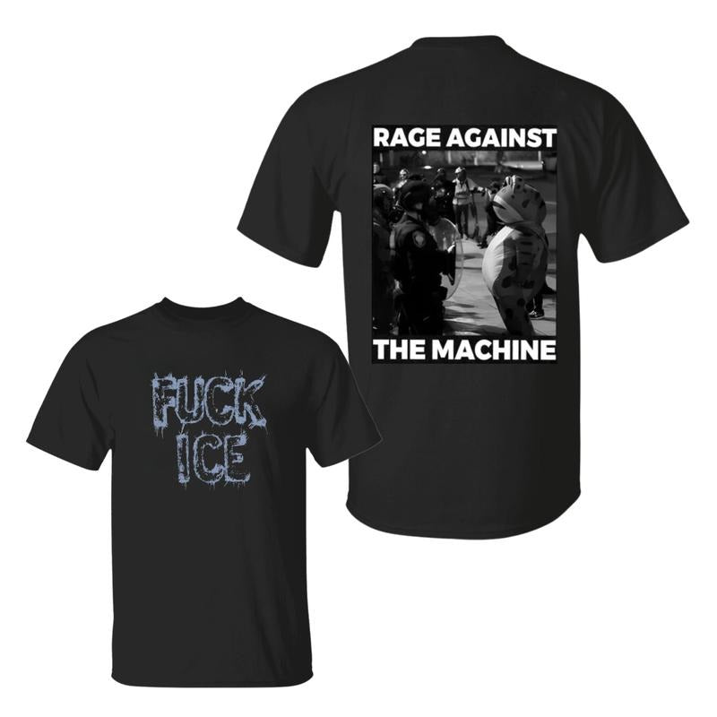 Portland Frog rage against the machine 2 Side T-shirt, No Deportation Shirt, Social Justice Shirt, For Men, For WOmen...