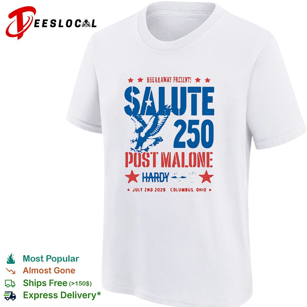 Post Mal Salute 250 Breakaway bald eagle soaring July 2 2026 Columbus Ohio shirt