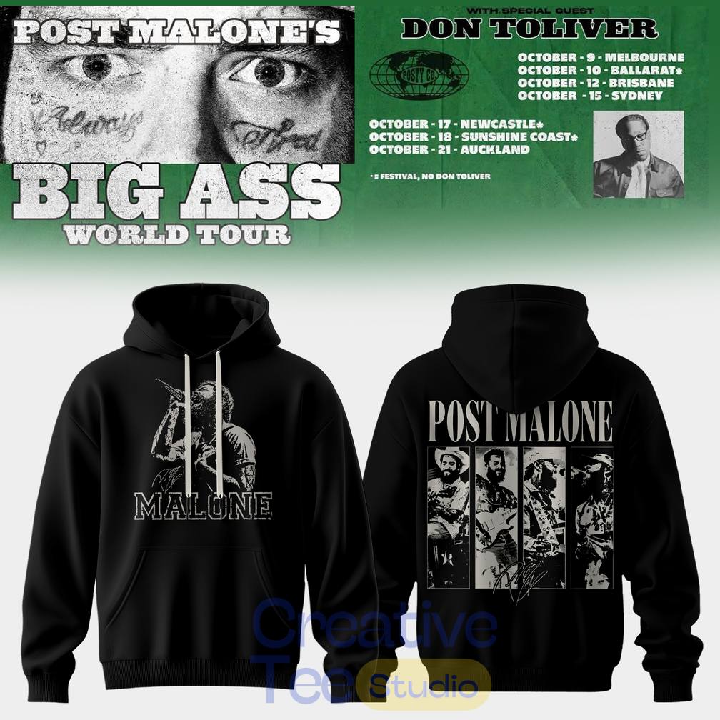 Post Malone Big Ass World Tour Midnight Posty Hoodie