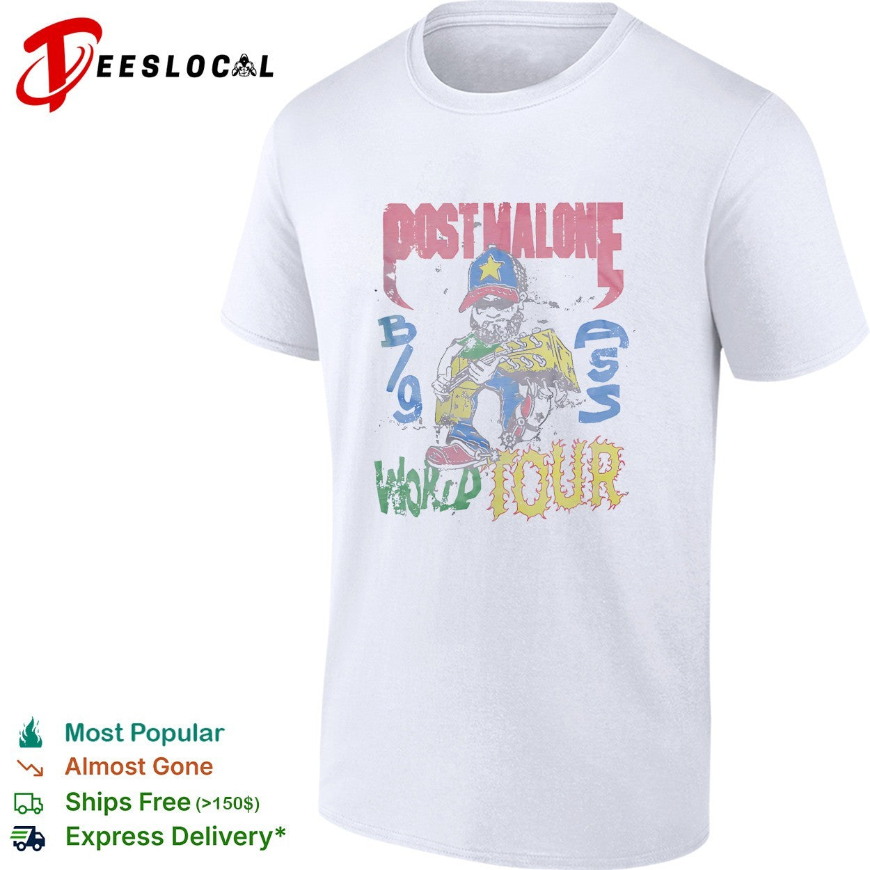 Post Malone Celebrate USA 4th Of July 2026 Big Ass World Tour retro shirt