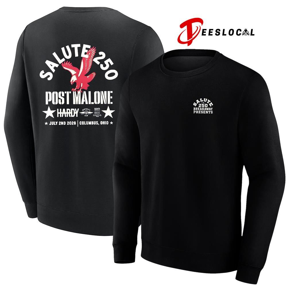 Post Malone X Hardy Salute 250 for show in Columbus Ohio Historic Crew stadium shirt