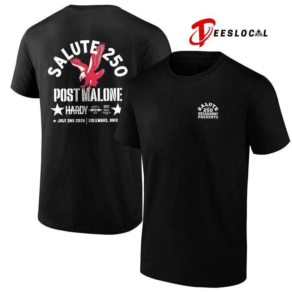 Post Malone X Hardy Salute 250 for show in Columbus Ohio Historic Crew stadium shirt