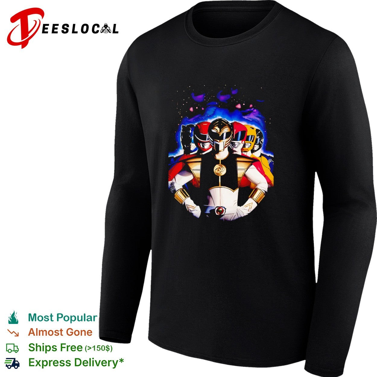 Power Rangers White Ranger and Mighty Morphin Power Rangers shirt