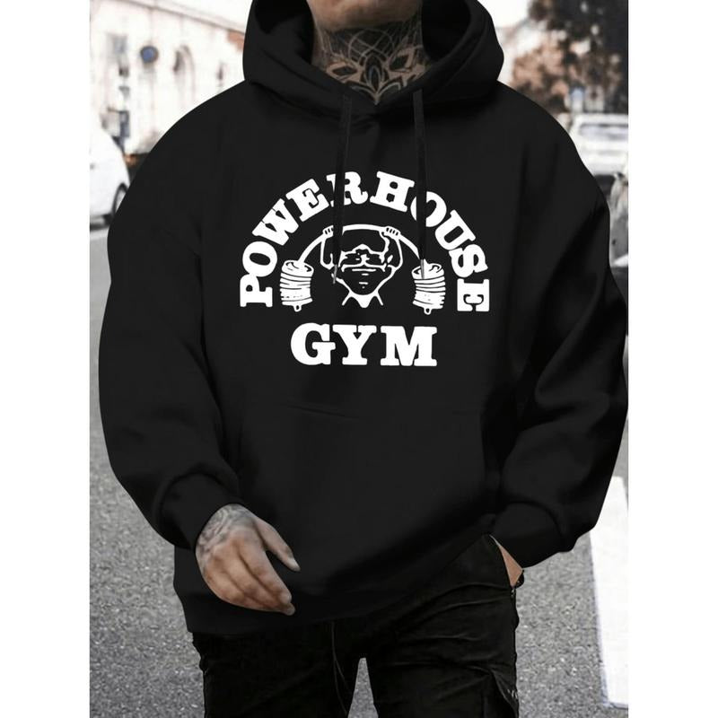 Powerhouse Gym Fashion Print Mens Casual And Cozy Hoodies Trendy Long Sleeve Hooded Sweatshirt For Autumn Winter T-Shirts