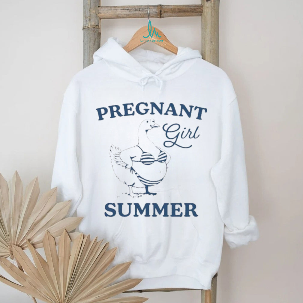 Pregnant Girl Summer Goose in Bikini funny animal shirt