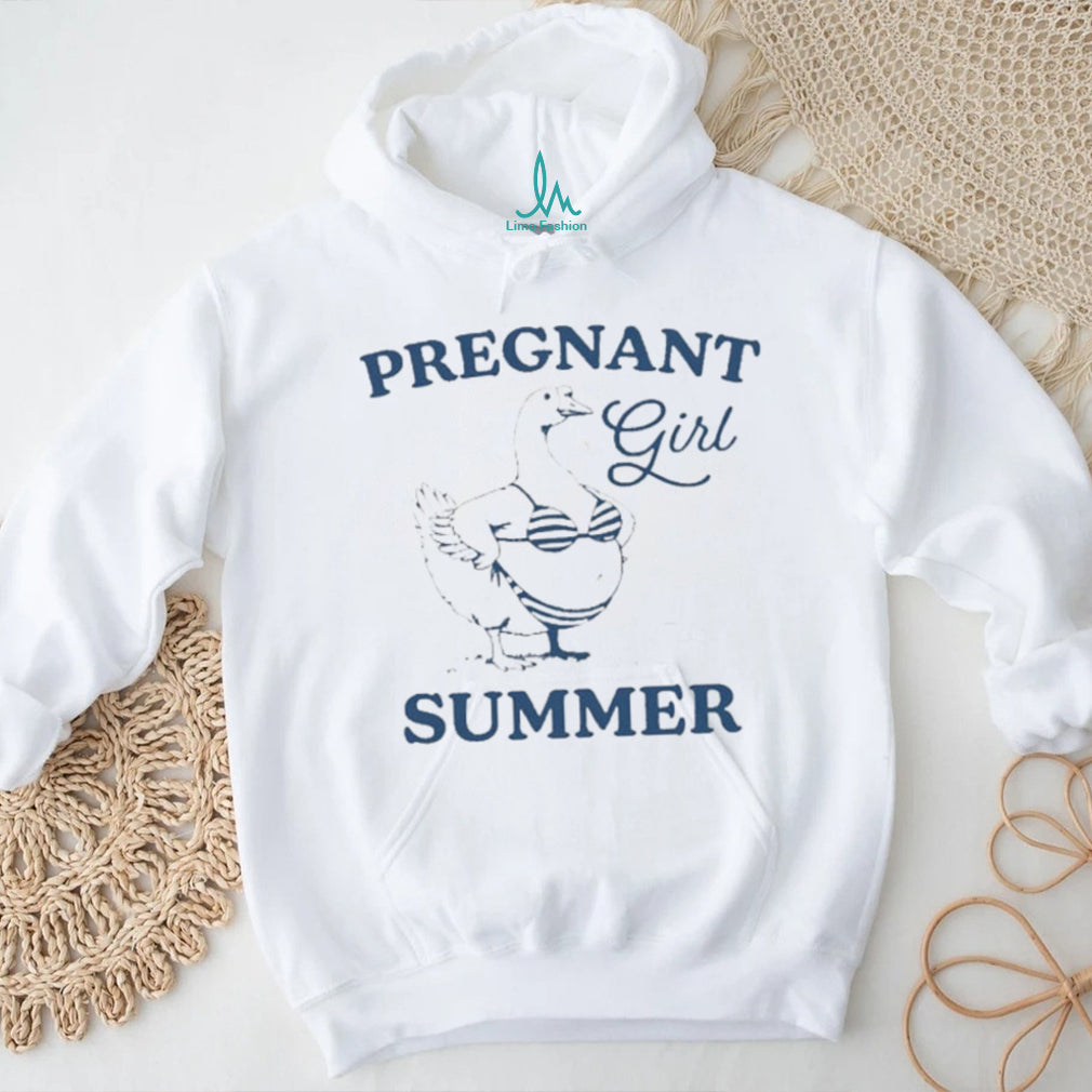Pregnant Girl Summer Goose in Bikini funny animal shirt