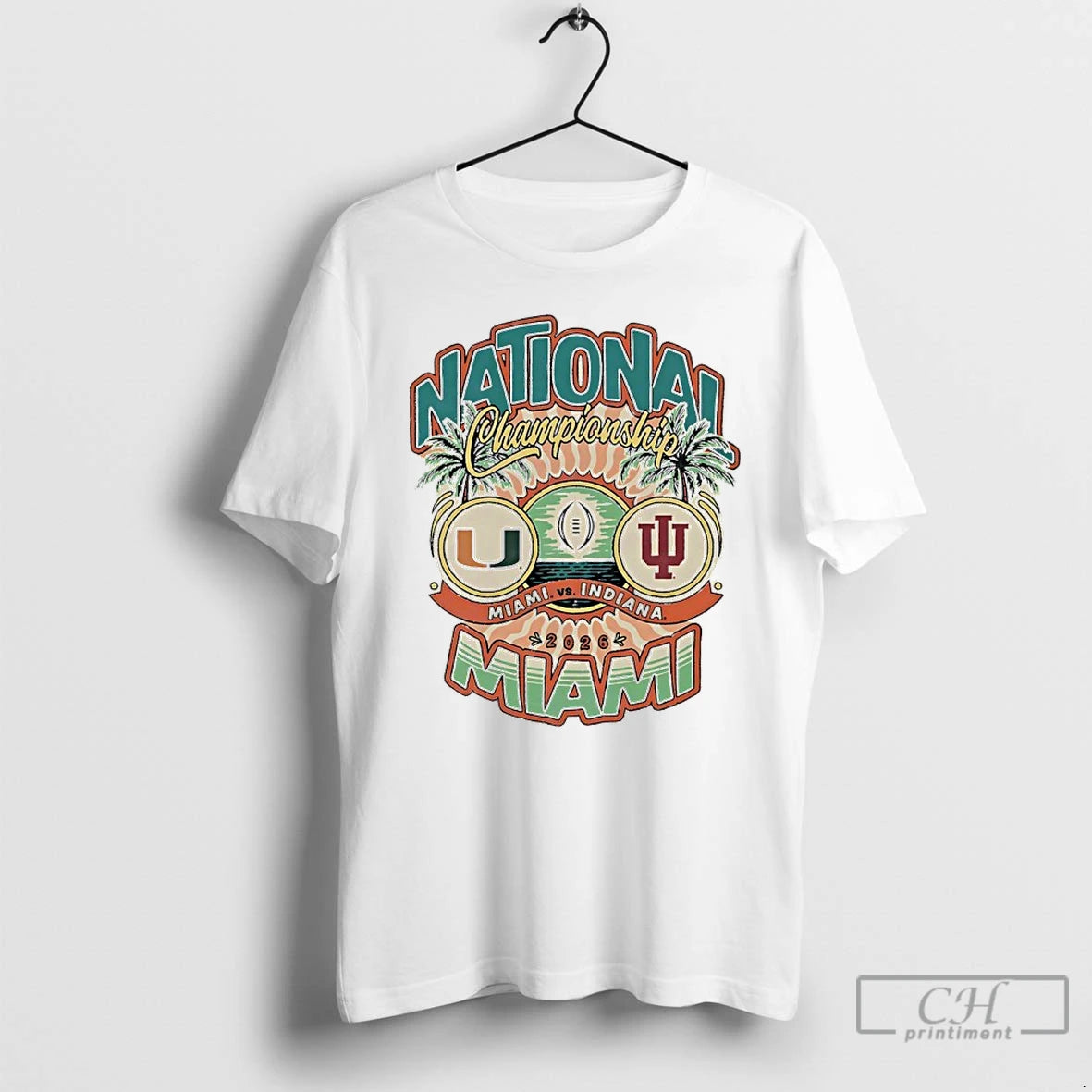 Premium 2026 Cfp National Championship Miami Vs Indiana Matchup T-Shirts, Hoodie, Sweatshirt | PodTeesHub.com