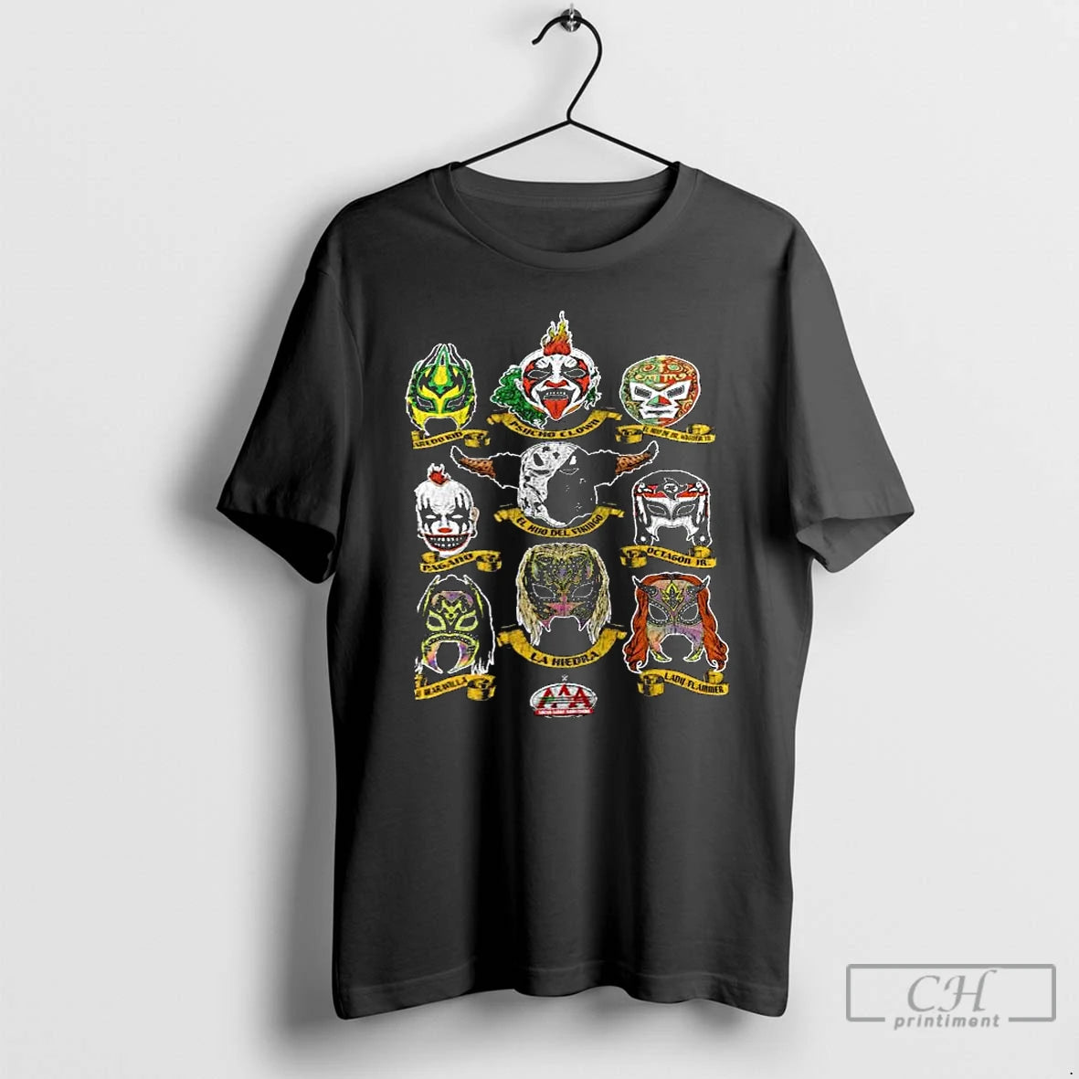Premium Aaa Luchadores Masks T-Shirts, Hoodie, Sweatshirt | PodTeesHub.com