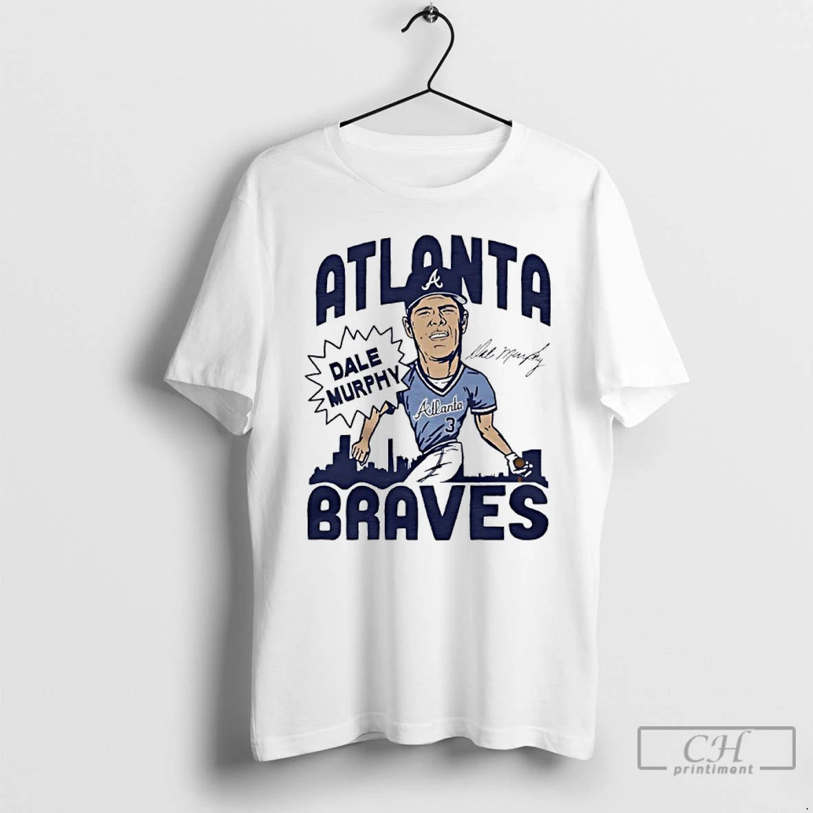 Premium Atlanta Braves Dale Murphy Swing Signature T-Shirts, Hoodie, Sweatshirt | PodTeesHub.com