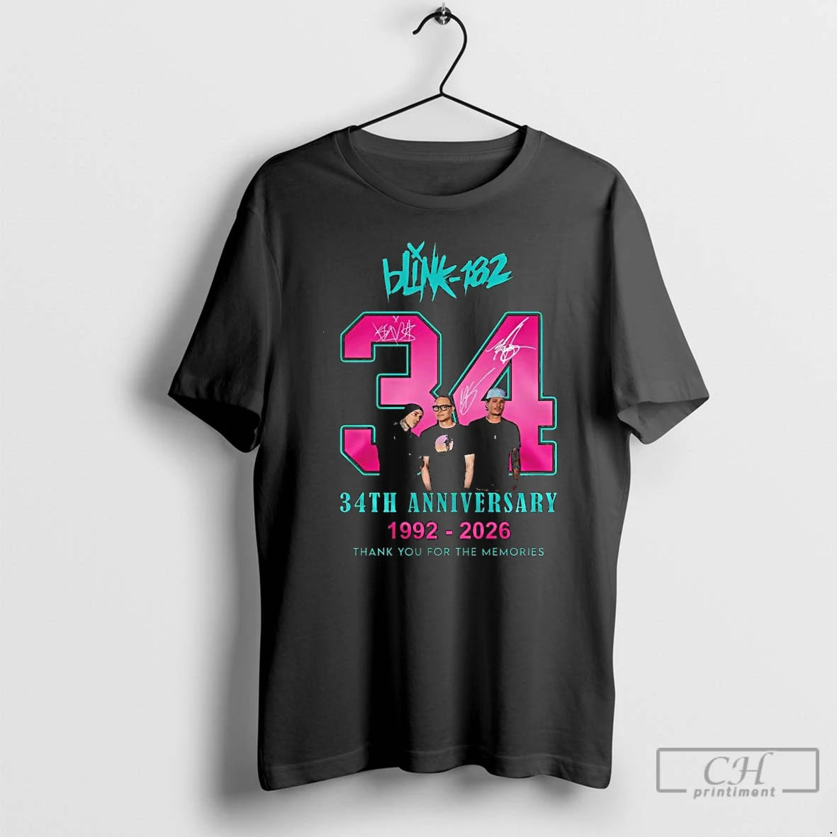 Premium Blink 182 34th Anniversary 1992 %ce%b3co 2026 Thank You For The Memories T Shirts Hoodie, Sweatshirt | PodTeesHub.com