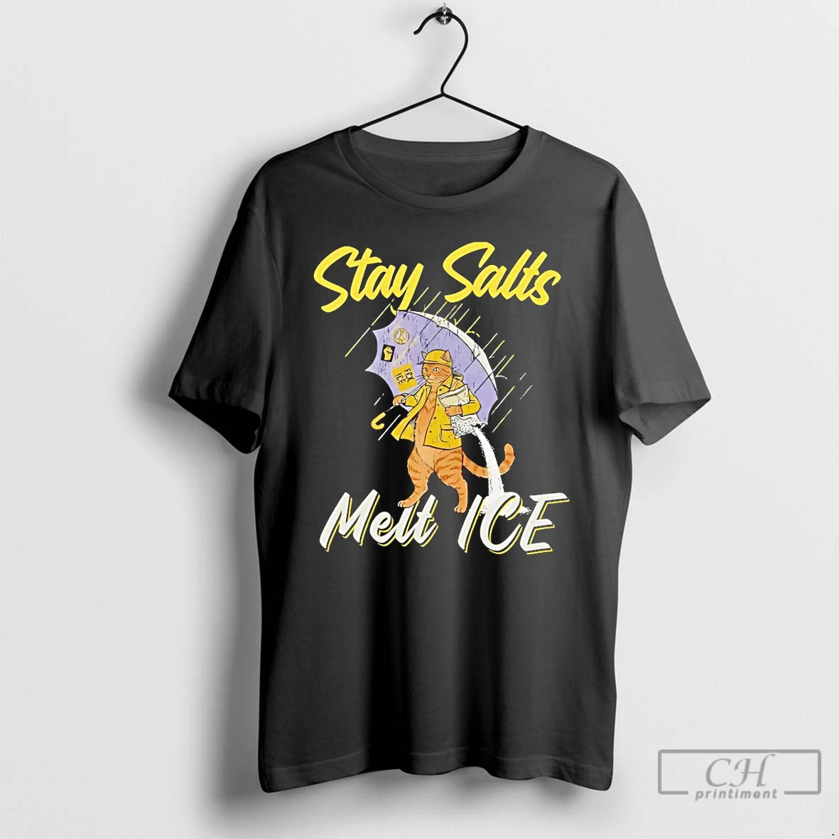 Premium Cat Stay Salty Melt Ice Anti Ice Abolish Vintage T-Shirts, Hoodie, Sweatshirt | PodTeesHub.com