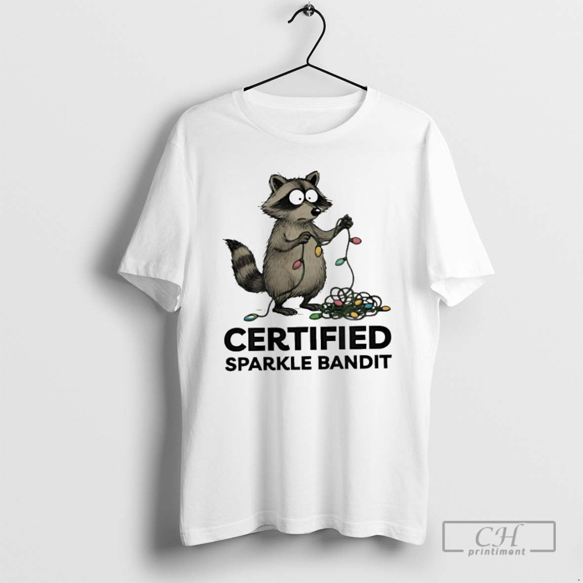 Premium Christmas Raccoon Holiday Certified Sparkle Bandit Shirt Sweater Hoodie, Sweatshirt | PodTeesHub.com