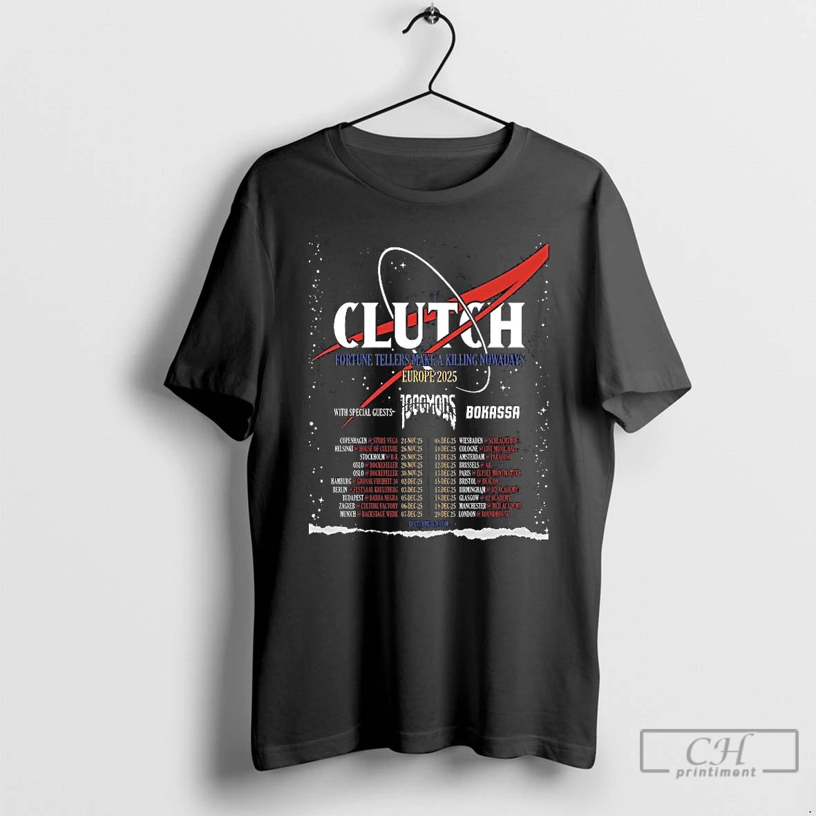 Premium Clutch Fortune Tellers Make A Killing Nowadays Europe 2025 Tour T-Shirts, Hoodie, Sweatshirt | PodTeesHub.com