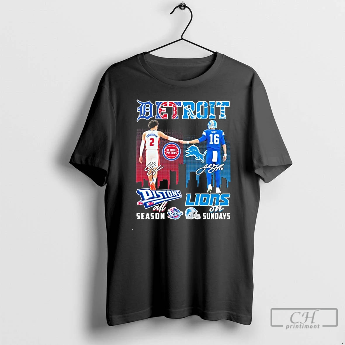 Premium Cunningham Piston All Season And Goff Lions On Sundays T-Shirts, Hoodie, Sweatshirt | PodTeesHub.com