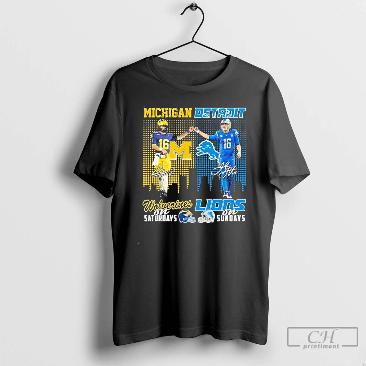 Premium Davis Warren Michigan On Saturdays And Goff Lions On Sundays T-Shirts, Hoodie, Sweatshirt | PodTeesHub.com