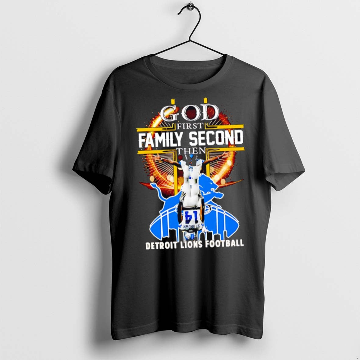 Premium Detroit Lions God First Family Second Then Lions Football 2025 T Shirts