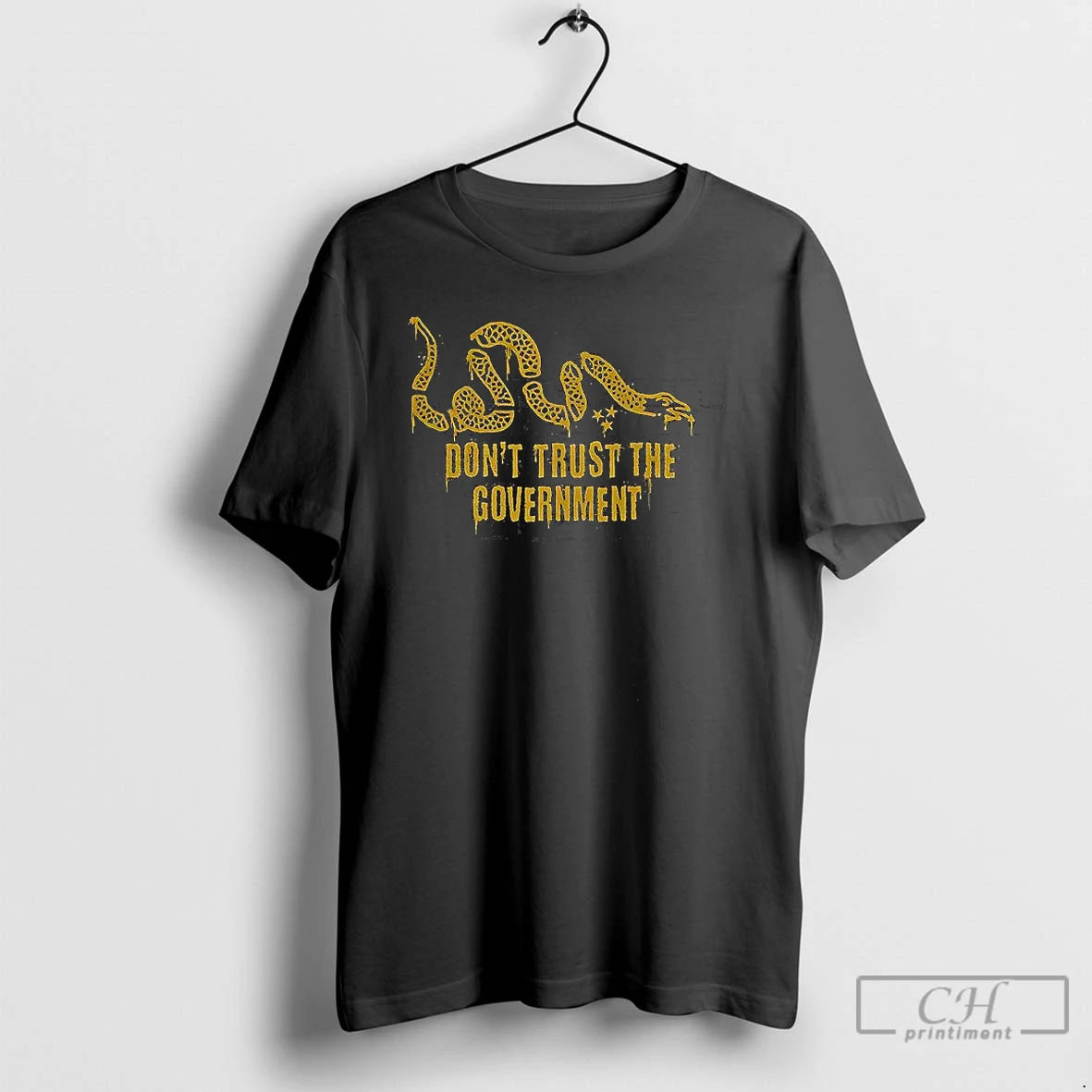 Premium Dont Trust The Government Snake Satirical Graphic T Shirts