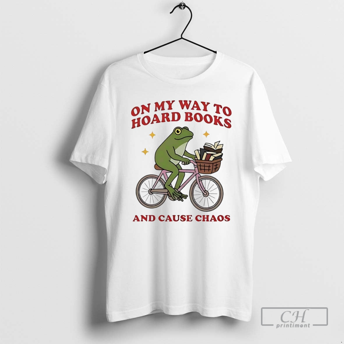 Premium Frog Riding Bicycle On Way To Hoard Books And Cause Chaos Shirt Sweater Hoodie, Sweatshirt | PodTeesHub.com