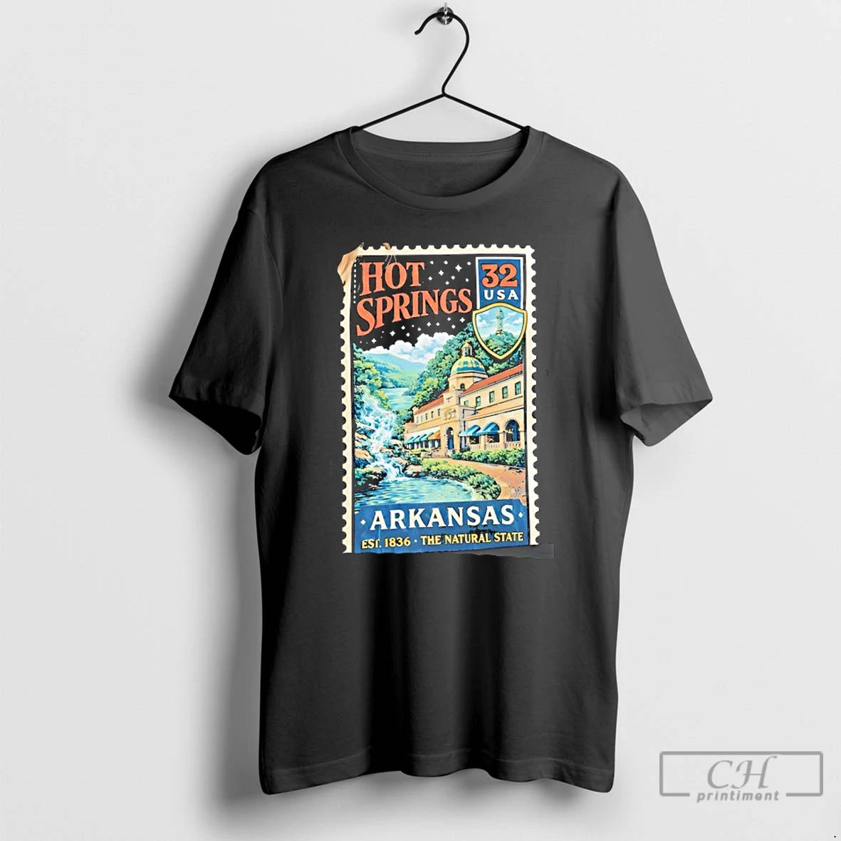 Premium Hot Springs 32 Usa Arkansas Est 1836 The Natural Start T-Shirts, Hoodie, Sweatshirt | PodTeesHub.com