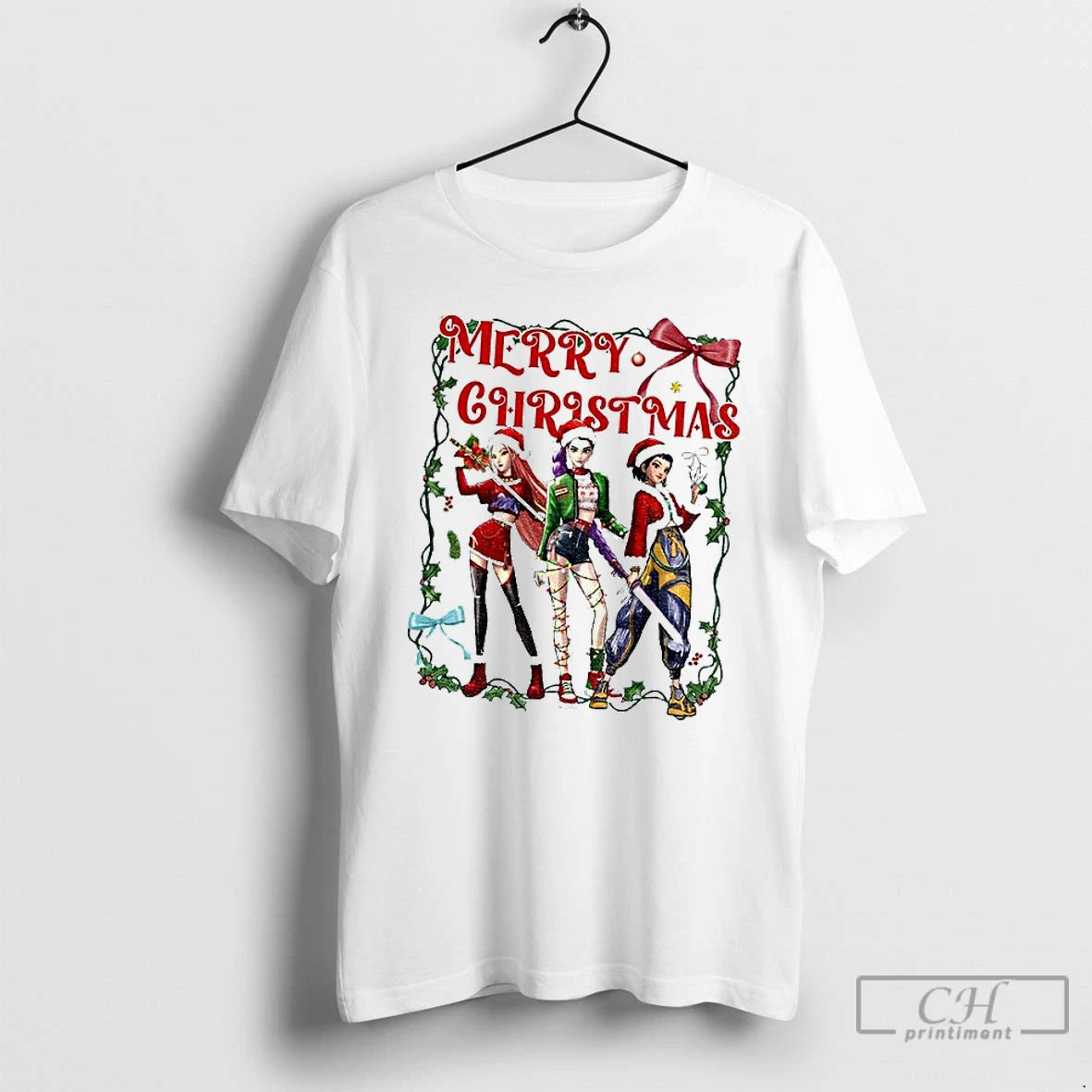 Premium Kpop Demon Hunter Cute Girl Group Winter Merry Christmas T-Shirts, Hoodie, Sweatshirt | PodTeesHub.com