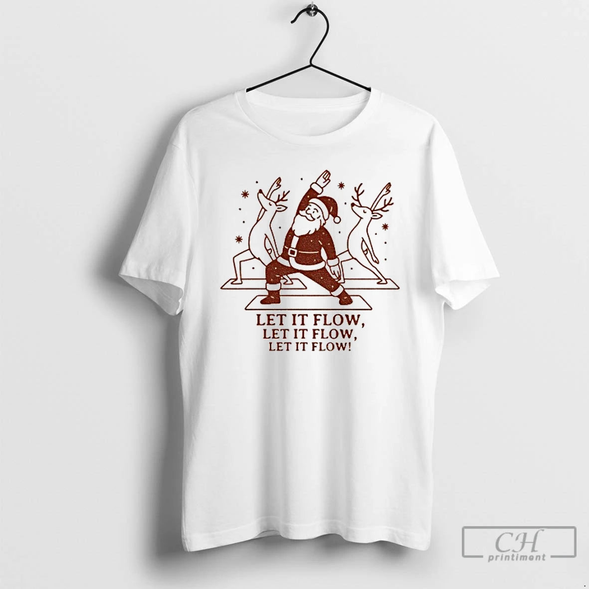 Premium Let It Flow Yoga Santa Christmas T-Shirts, Hoodie, Sweatshirt | PodTeesHub.com