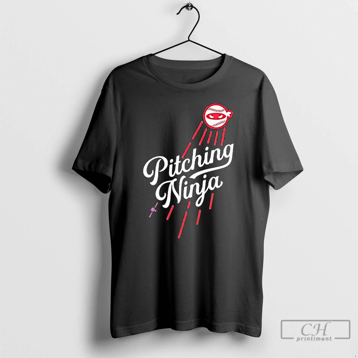 Premium Los Angeles Baseball Pitching Ninja T Shirts