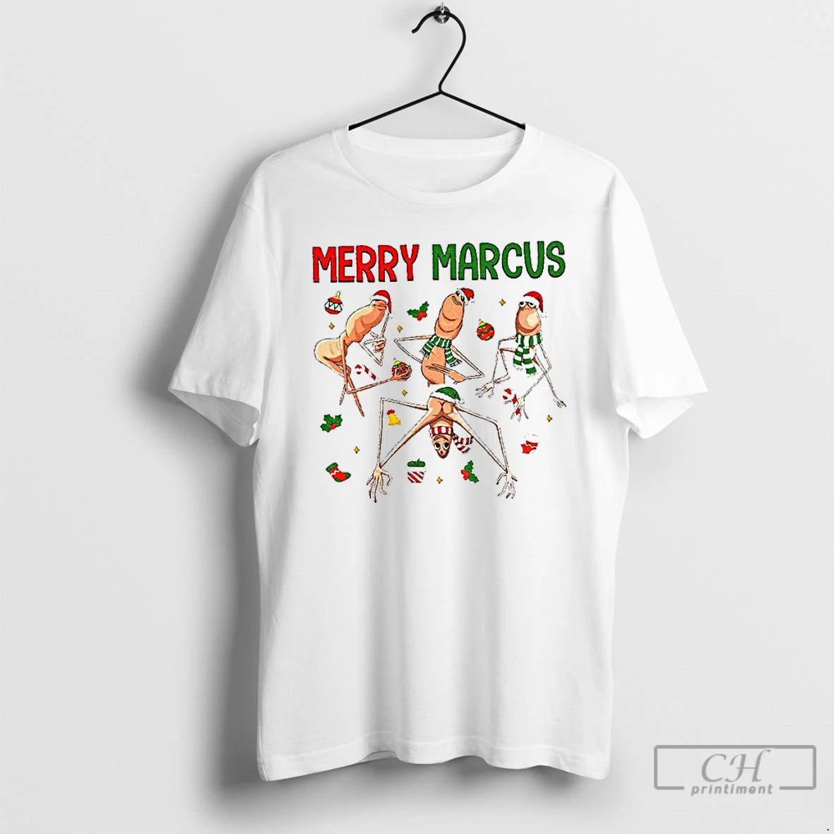 Premium Marcus The Worm Merry Marcus Christmas T-Shirts, Hoodie, Sweatshirt | PodTeesHub.com
