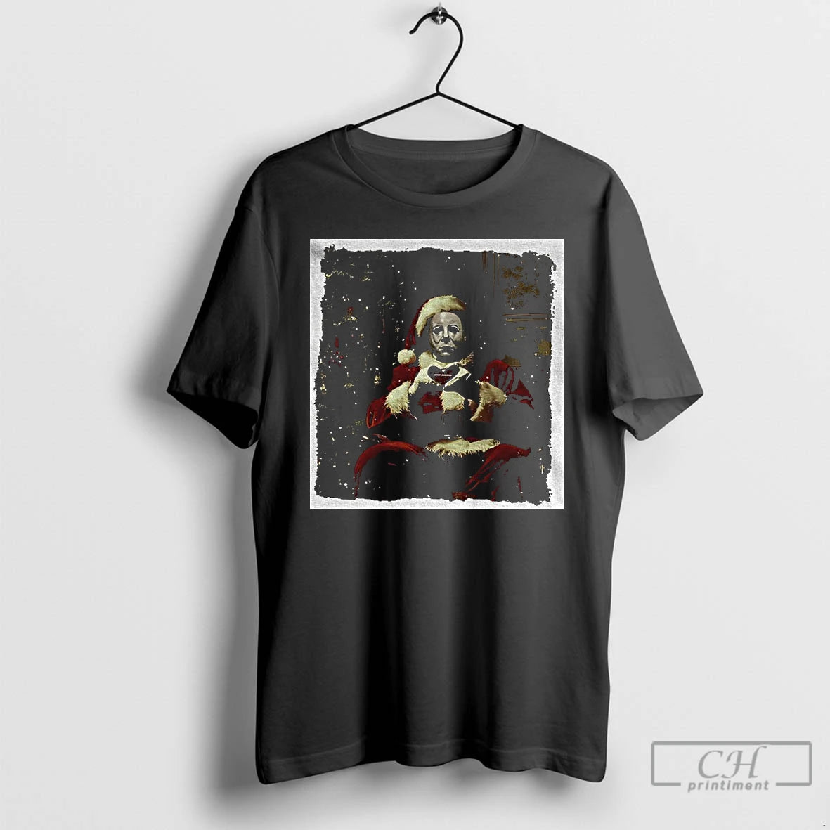 Premium Michael Myers Heart Hands Horror Movie Santa Claus Merry Christmas T-Shirts, Hoodie, Sweatshirt | PodTeesHub.com