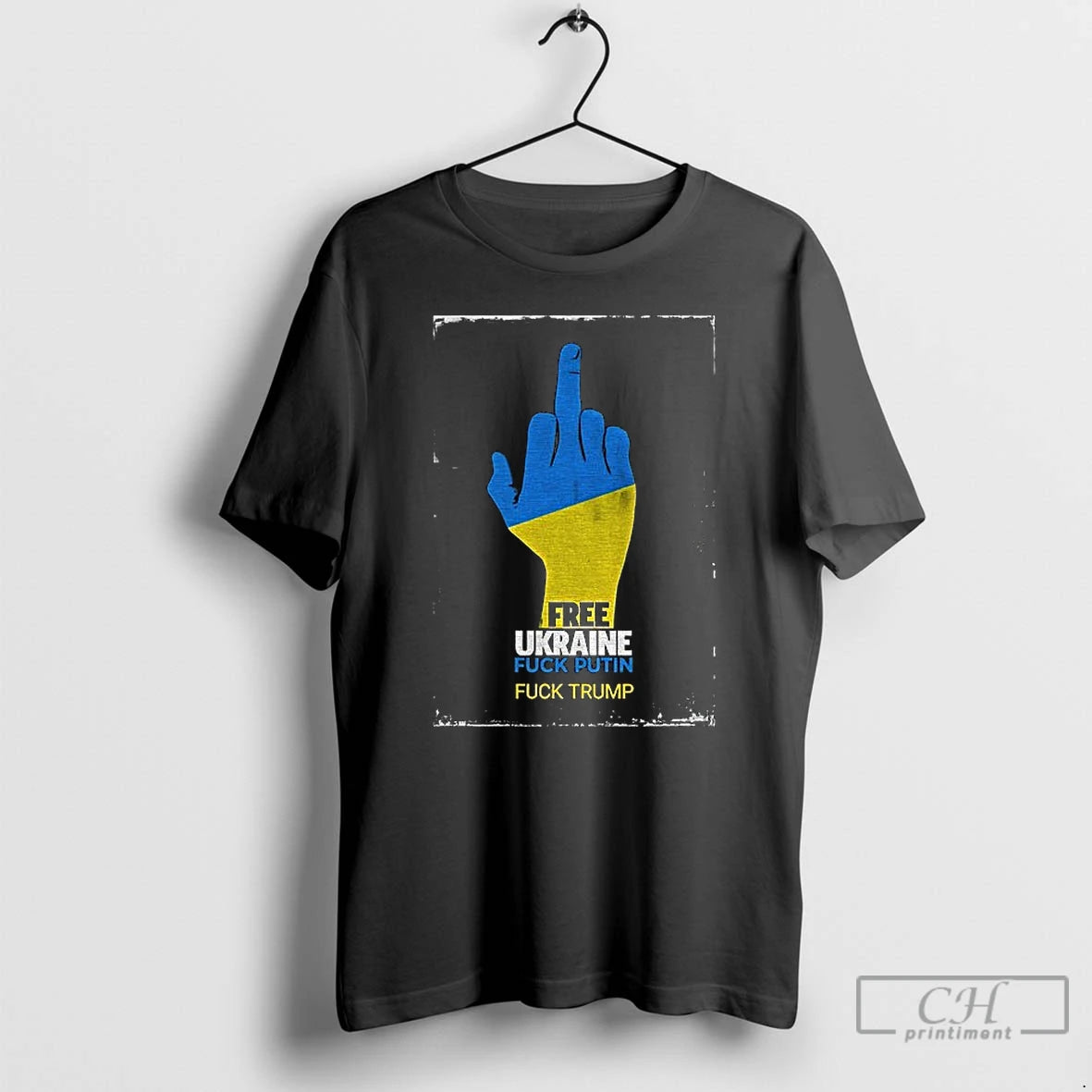 Premium Middle Finger Free Ukraine Fuck Putin Fuck Trump Political T-Shirts, Hoodie, Sweatshirt | PodTeesHub.com