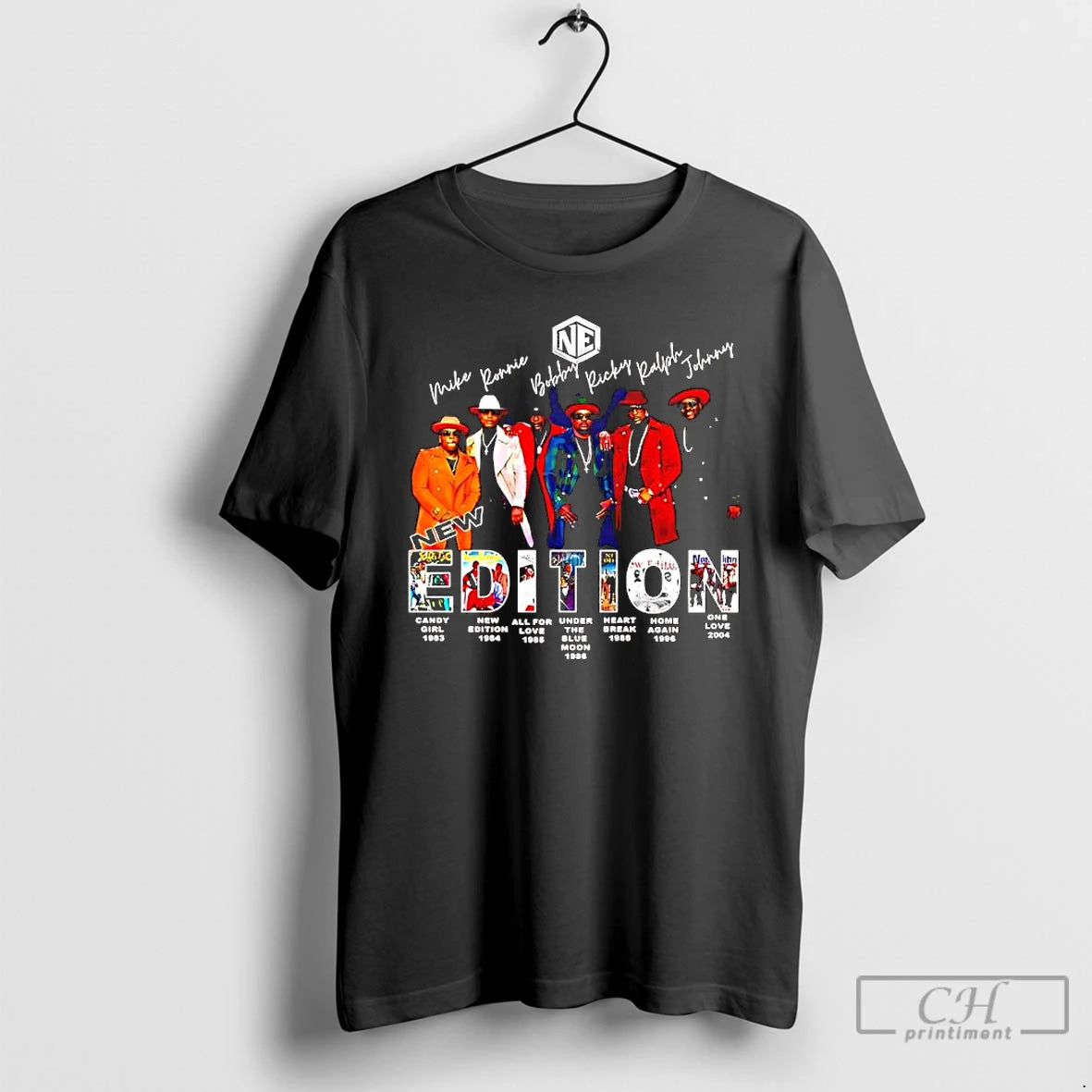 Premium New Edition Rb Group List Members And Album Covers Graphic T-Shirts, Hoodie, Sweatshirt | PodTeesHub.com