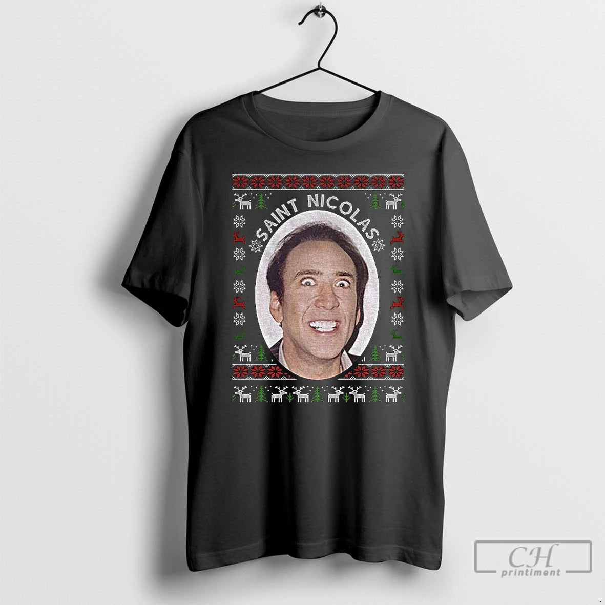 Premium Nicholas Cage Christmas Saint Nicolas T-Shirts, Hoodie, Sweatshirt | PodTeesHub.com