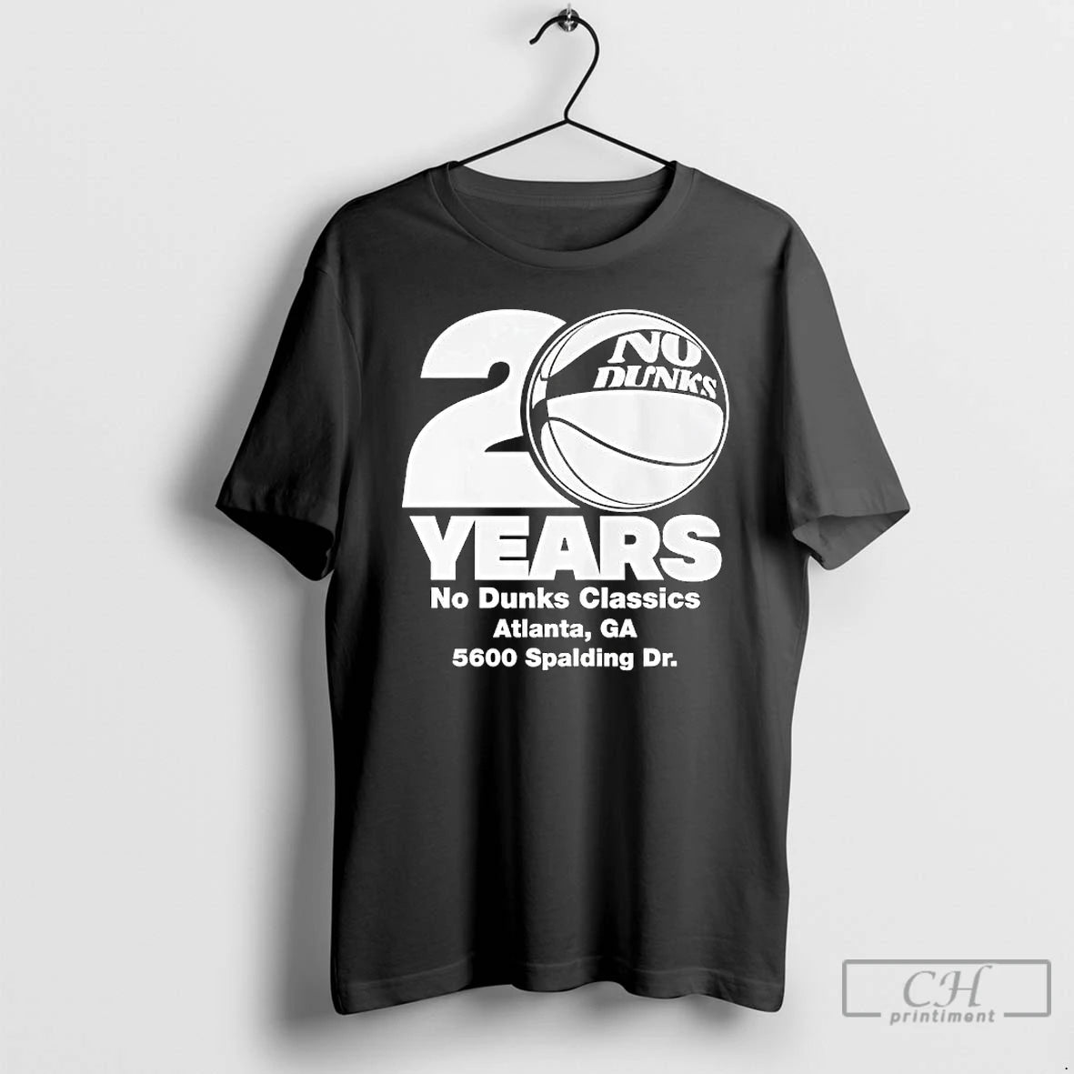 Premium No Dunks 20th Anniversary Atlanta Ga 5600 Spalding Dr T-Shirts, Hoodie, Sweatshirt | PodTeesHub.com