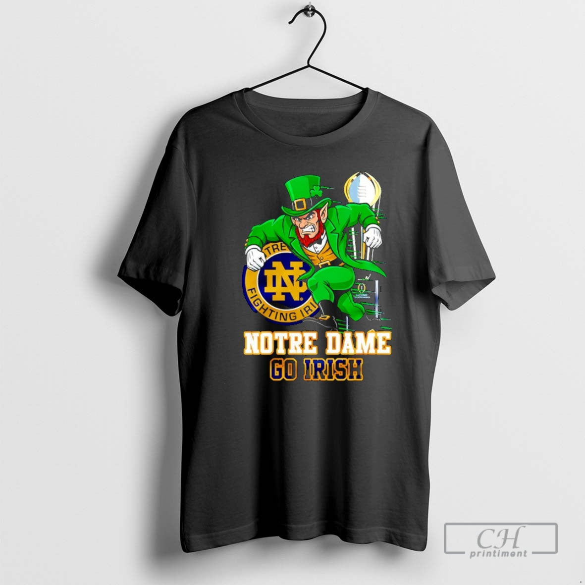 Premium Notre Dame Fighting Irish 2025 26 Cfp Go Irish Mascot Christmas Shirt Sweater Hoodie, Sweatshirt | PodTeesHub.com