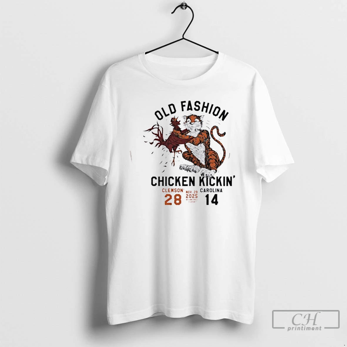 Premium Old Fashion Chicken Kickin Clemsom 28 14 Carolina 2025 Football T-Shirts, Hoodie, Sweatshirt | PodTeesHub.com