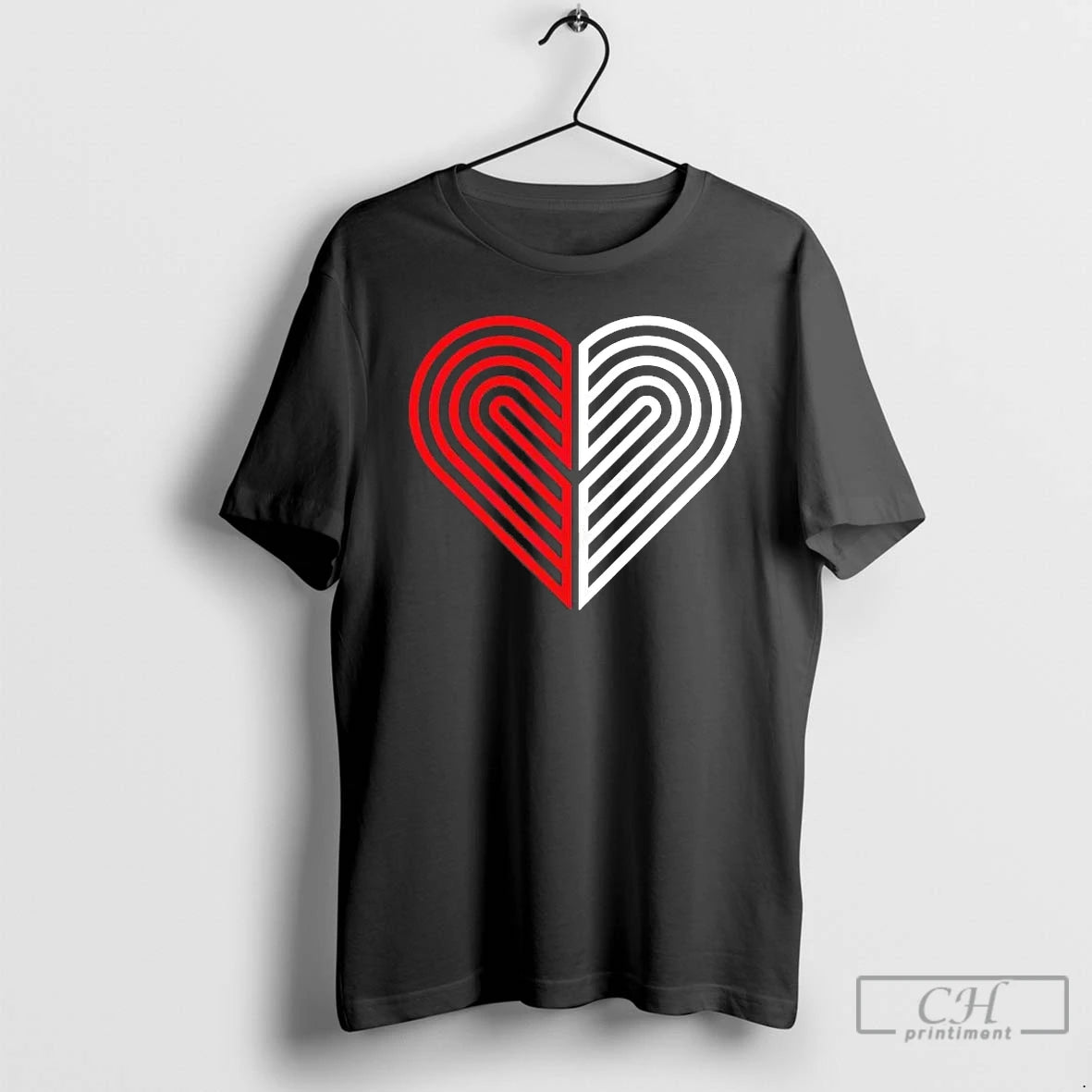 Premium Portland Trail Blazers Love Heart Valentines Day T-Shirts, Hoodie, Sweatshirt | PodTeesHub.com