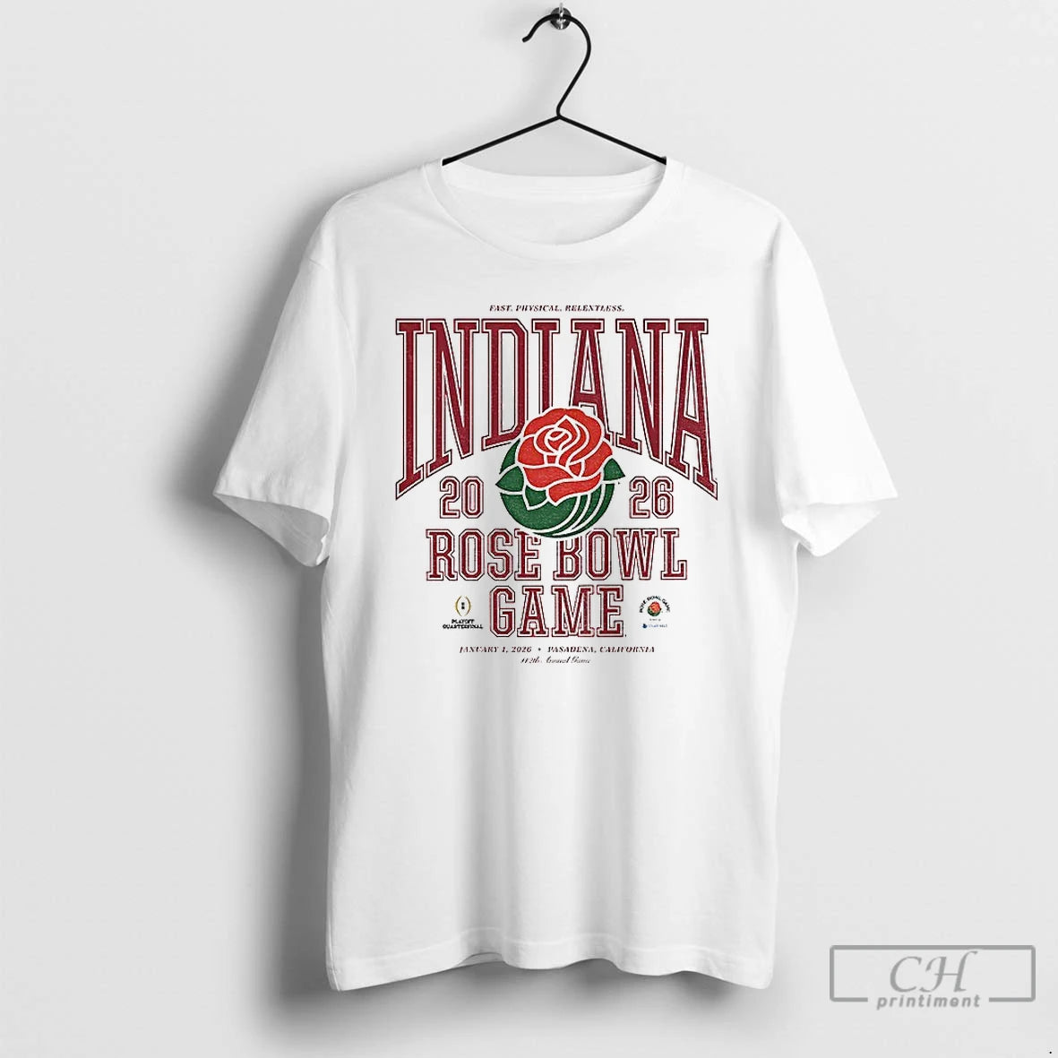 Premium Rose Bowl Game 2026 Fast Physical Relentless T-Shirts, Hoodie, Sweatshirt | PodTeesHub.com