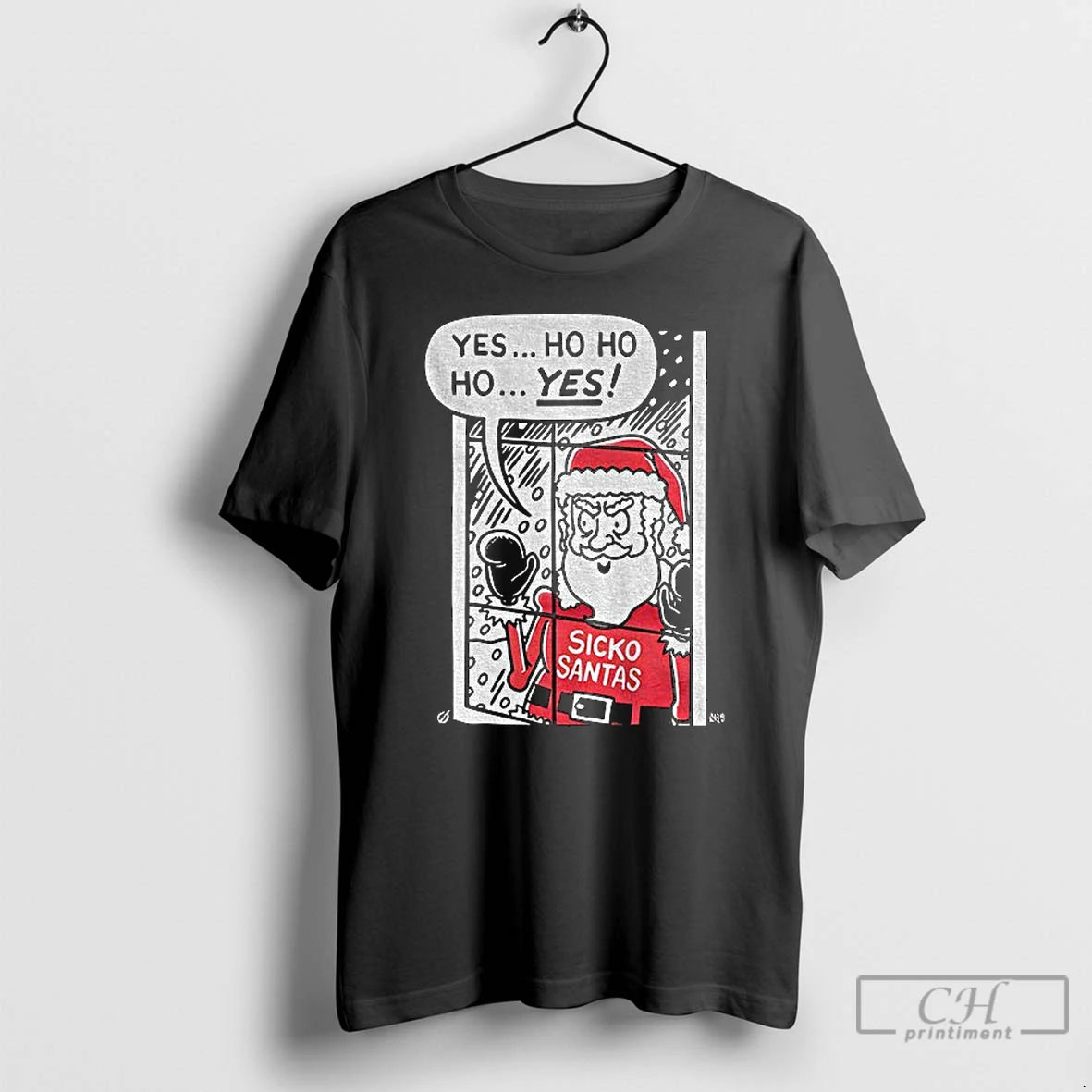 Premium Santa Sickos Yes Ho Ho Ho Yes Merry Christmas T-Shirts, Hoodie, Sweatshirt | PodTeesHub.com