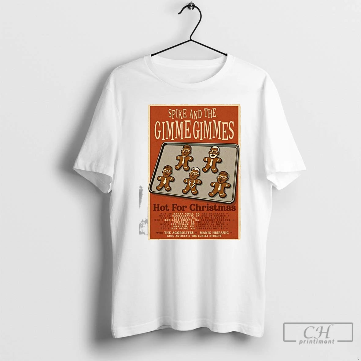 Premium Spike And The Gimme Gimmes Hot For Christmas 2025 Tour T-Shirts, Hoodie, Sweatshirt | PodTeesHub.com