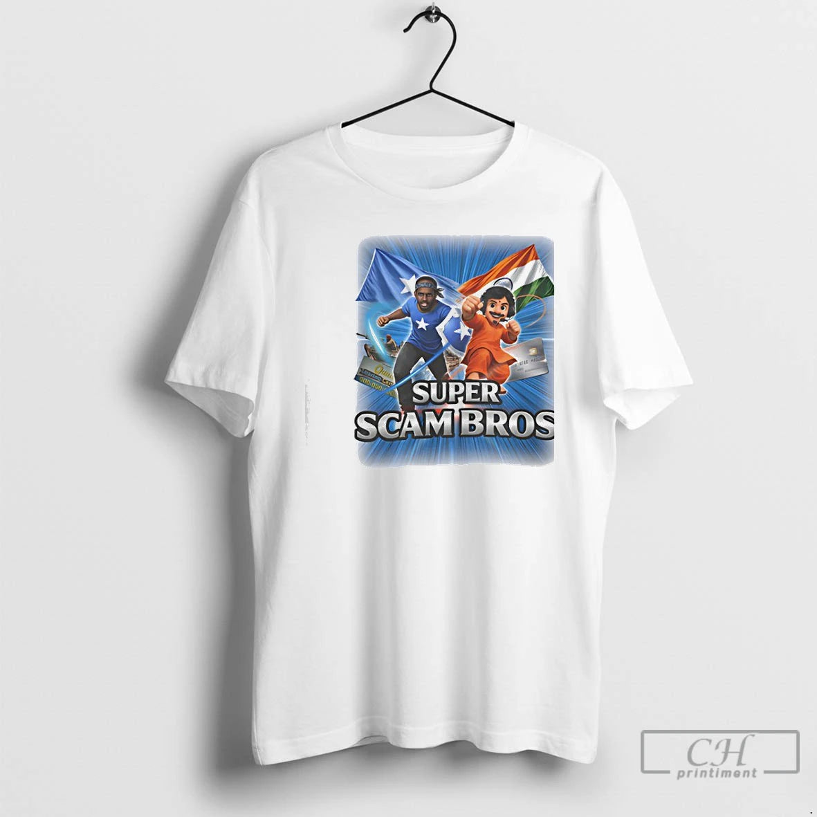 Premium Super Scam Bros Flag T-Shirts, Hoodie, Sweatshirt | PodTeesHub.com