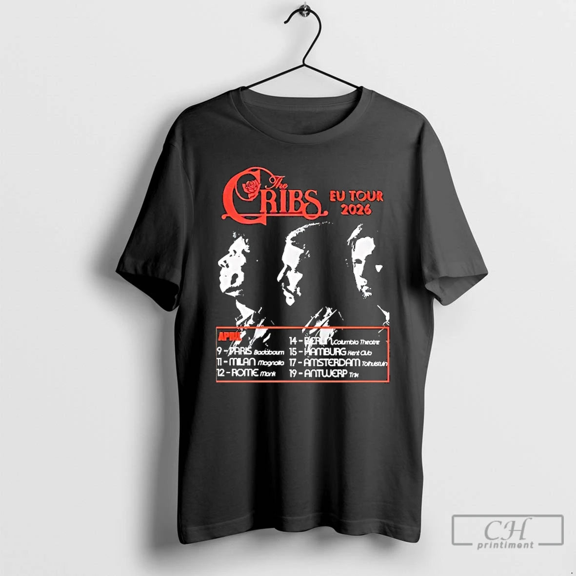 Premium The Cribs Eu New Tour April 2026 Tour T-Shirts, Hoodie, Sweatshirt | PodTeesHub.com