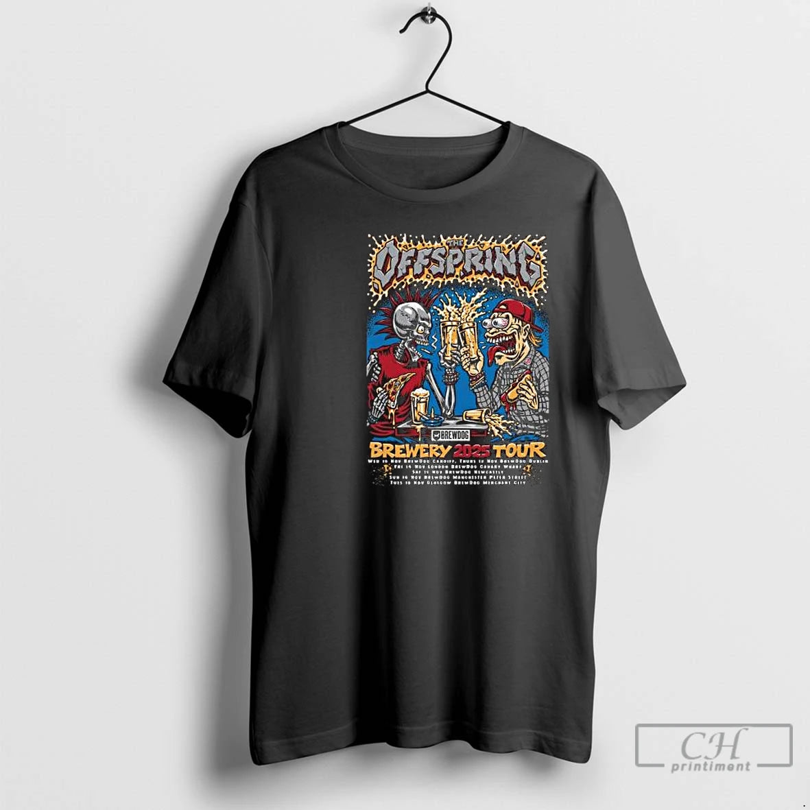 Premium The Offspring Brewery 2025 Tour Circle Black T-Shirts, Hoodie, Sweatshirt | PodTeesHub.com