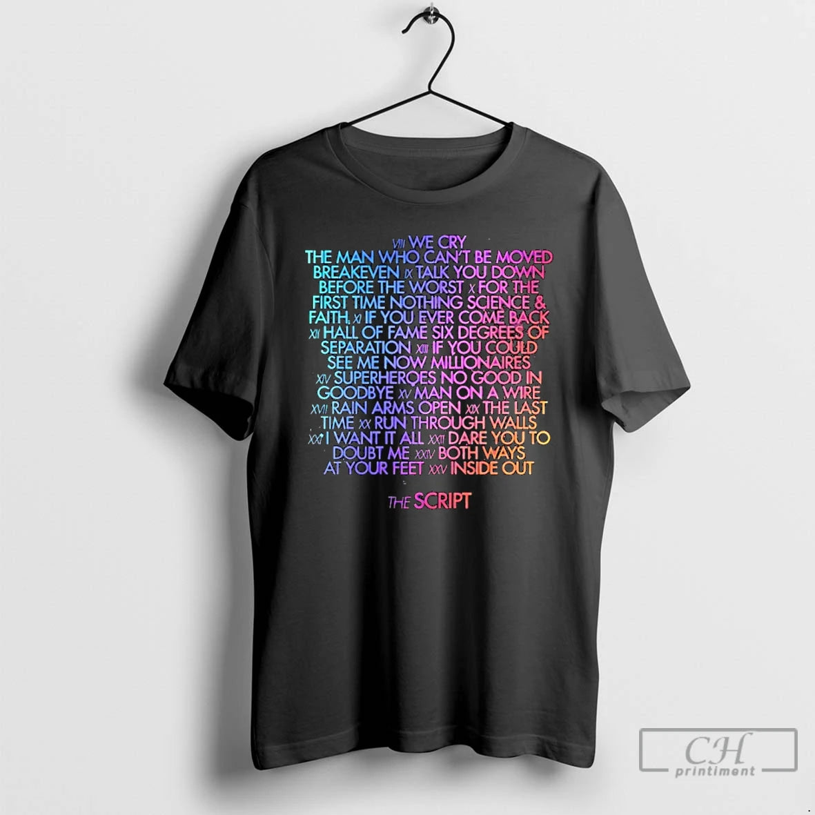 Premium The Script Store Merch The Script Tracklisting T-Shirts, Hoodie, Sweatshirt | PodTeesHub.com