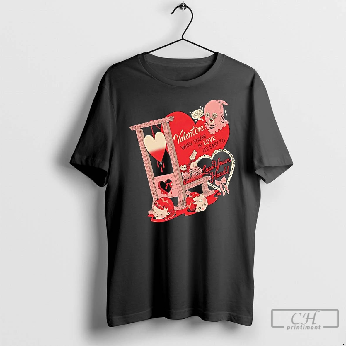 Premium Valentine When Youre In Love Its Easy To Lose Your Head T Shirts Sweater Hoodie, Sweatshirt | PodTeesHub.com
