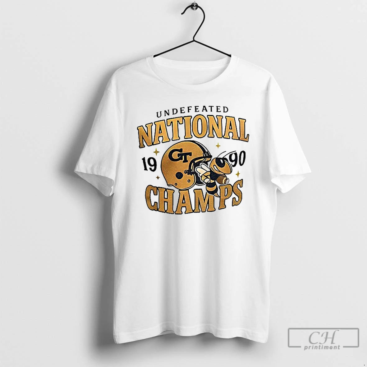 Premium Vintage Georgia Tech Yellowjackets Undefeated National Champs 1990 T-Shirts, Hoodie, Sweatshirt | PodTeesHub.com