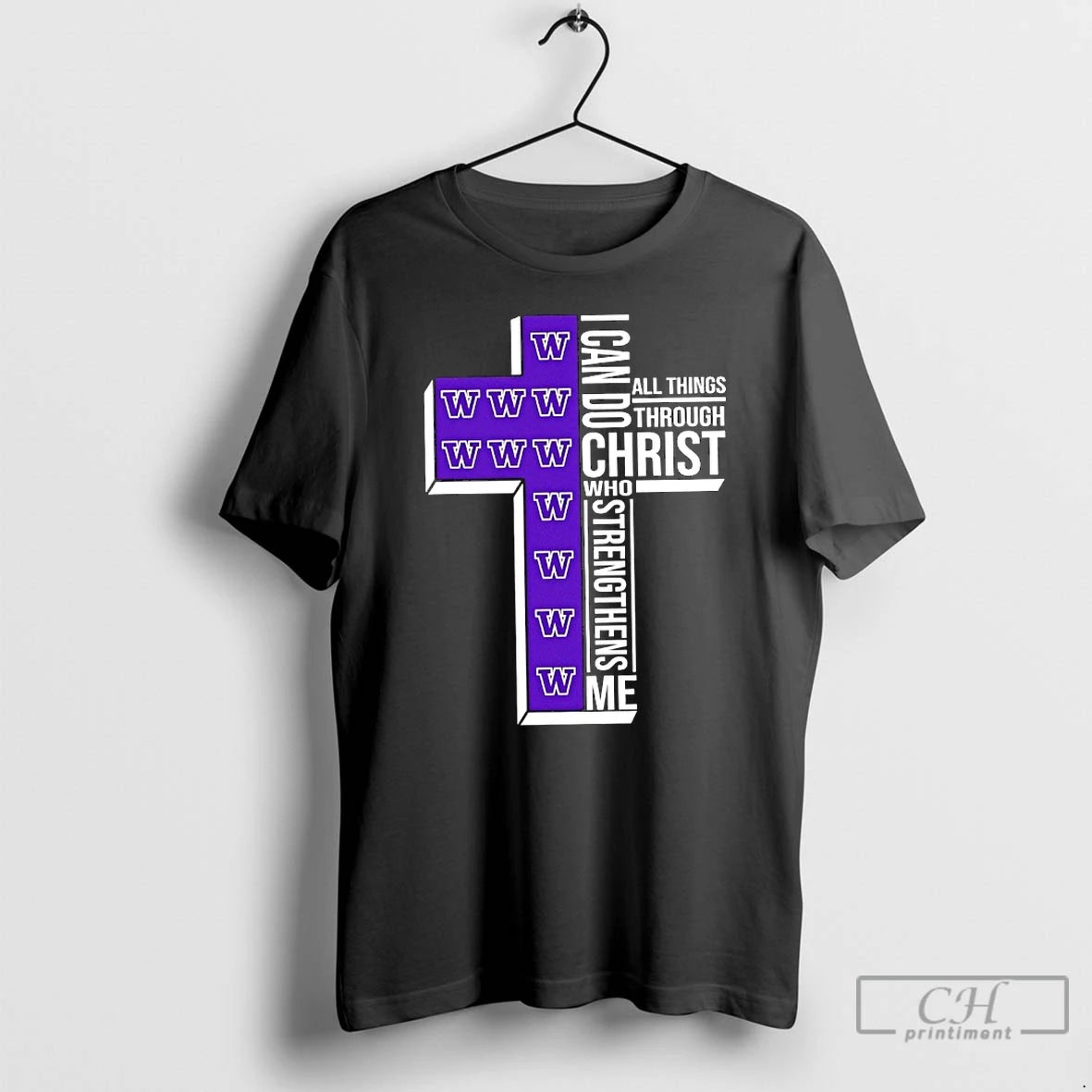 Premium Washington Huskies Womens Basketball I Can All Things Do Through Christ Who Strengthens Me T-Shirts, Hoodie,...